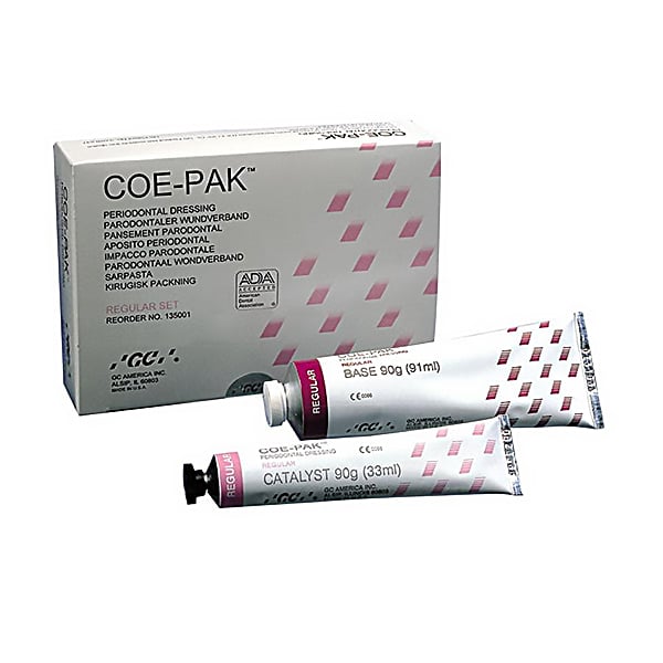GC Coe-Pak Noneugenol Surgical Dressing and Periodontal Pack, Regular Set, 90g Base & Catalyst GC Coe-Pak Noneugenol Surgical Dressing and Periodontal Pack, Regular Set, 90g Base & Catalyst